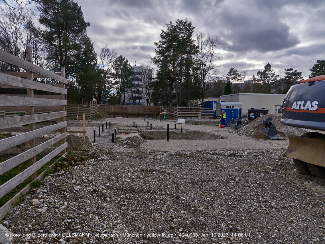 10.01.2023 - Baustelle an der Quiddestraße Haus für Kinder in Neuperlach